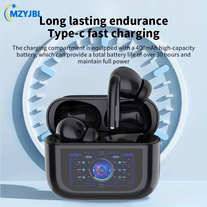 Wireless Earbuds Bluetooth Headphones, ANC/ENC Noise Cancelling, Ear Buds with Multifuntional Touch Screen, for iOS Android