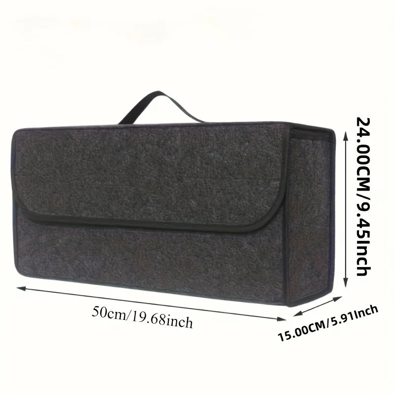 1 Car Trunk Organizer Box,Foldable Storage Bag with Compartments For SUVs,Sedans,Trucks-Durable Fabric Car Interior Accessories