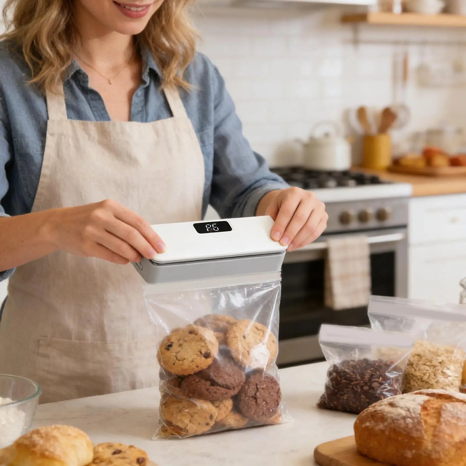 Bag Sealer Mini Plastic Bags Sealer 6-Mode Rechargeable Packaging thermal Sealing Machine Portable Home Food Storage Bag Sealer