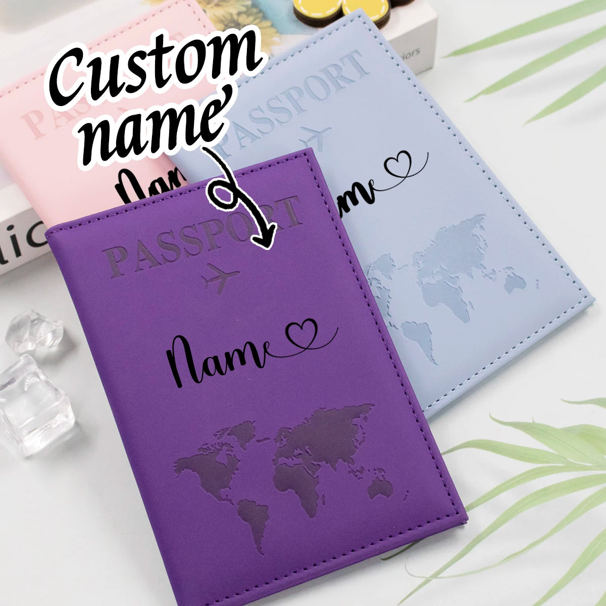 Custom Passport Holder For Travel With Name,Personalized Leather Passport Holder,Customized Passport Holder For Travel Women,