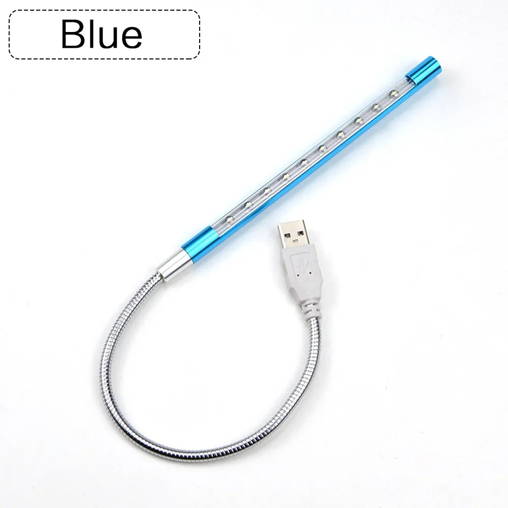 USB LED Reading Light Flexible Book Light 10 LED Mini Lamp for Laptop Notebook PC Computer Study Desk Bedroom Night Light