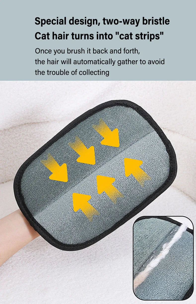 Pet Grooming Gloves Pet Hair Remover Static Dedusting Brush Removing Dog Cat Hair From Sofa Carpet Clothes Gloves Dog Supplies