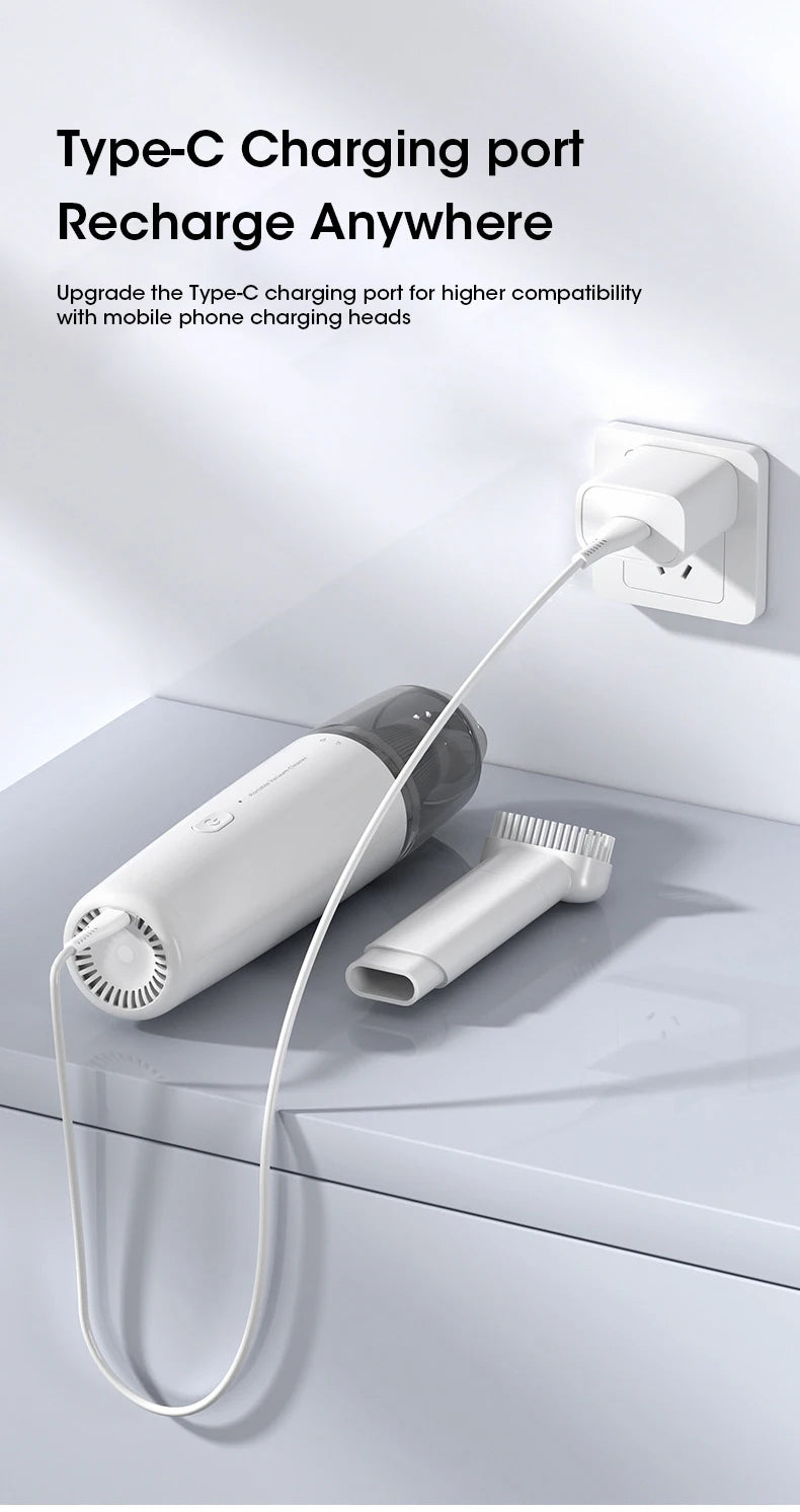 Portable Mini Handheld Vacuum Cleaner Wireless Cordless Car Vacuum Strong Suction 2 Gears Lightweight Rechargeable for Home Car
