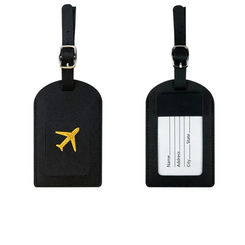 Luggage Tag Women Men PU Leather Travel Suitcases Identifier Label Baggage Boarding Bag Tags Name ID Address Holder Accessories