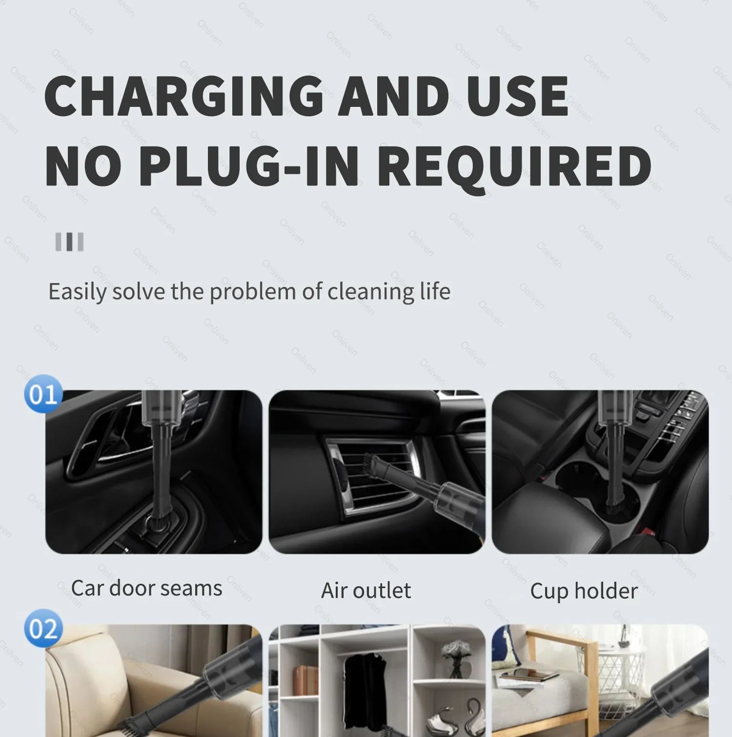 SZUK Mini Wireless Portable Car Mini Vacuum cleaner, High Suction 98000PA,Long Battery, Portable & Easy Clean Cleaning Appliance