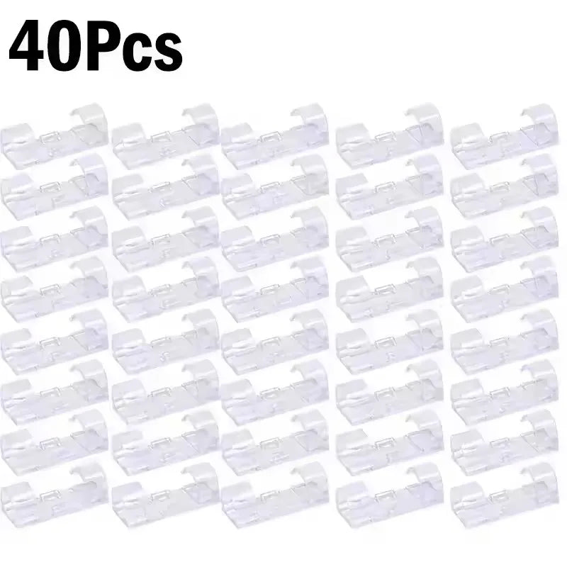 Cable Clips Organizer Drop Wire Holder Cord Management Self-Adhesive Cable Manager Fixed Clamp Wire Winder For Home Office Car