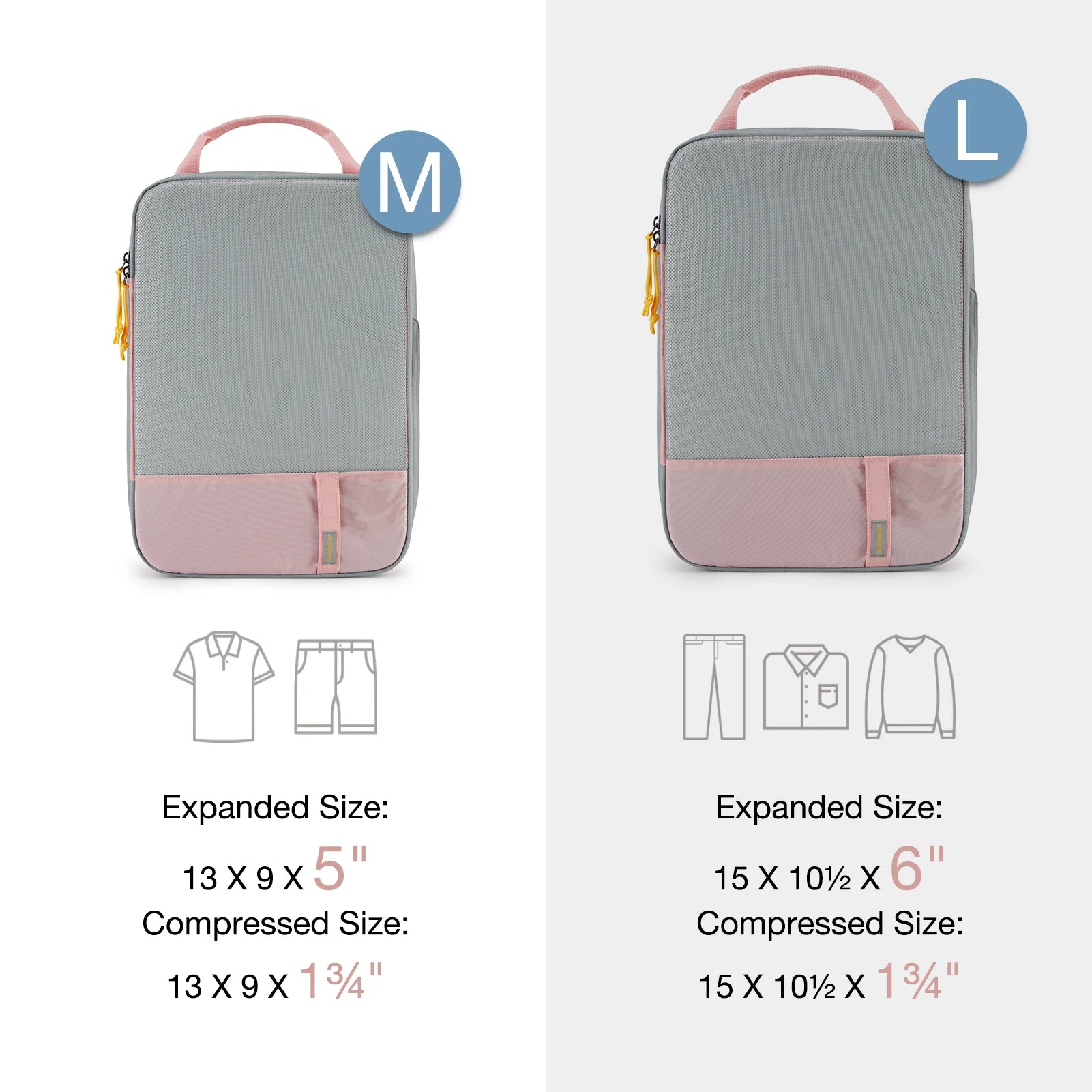 BAGSMART Compression Packing Cubes for Travel - 6/4/2 Set Lightweight Durable Luggage Organizer Bags Travel Essentials
