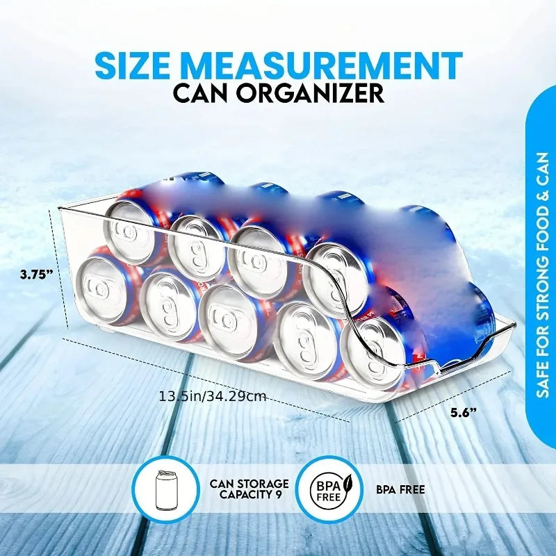 Kitchen Refrigerator Organizer Soda Can Dispenser Fridge Freezer Storage Dispenser Automatic Rolling Pantry Organizer