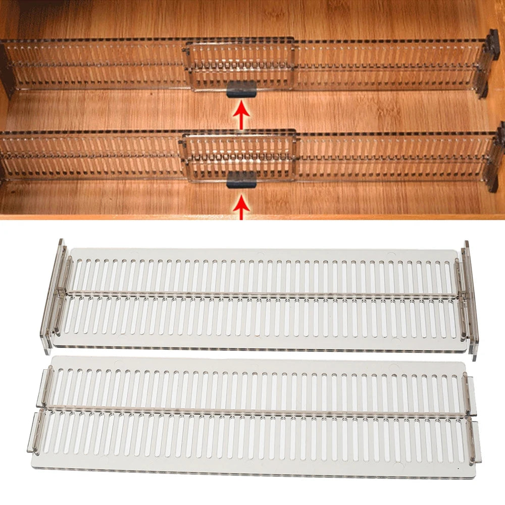 2/4Pcs Adjustable Drawer Organizer Clear Expandable Organizer Household Storage Cabinet Combination DIY Separator for Clothes