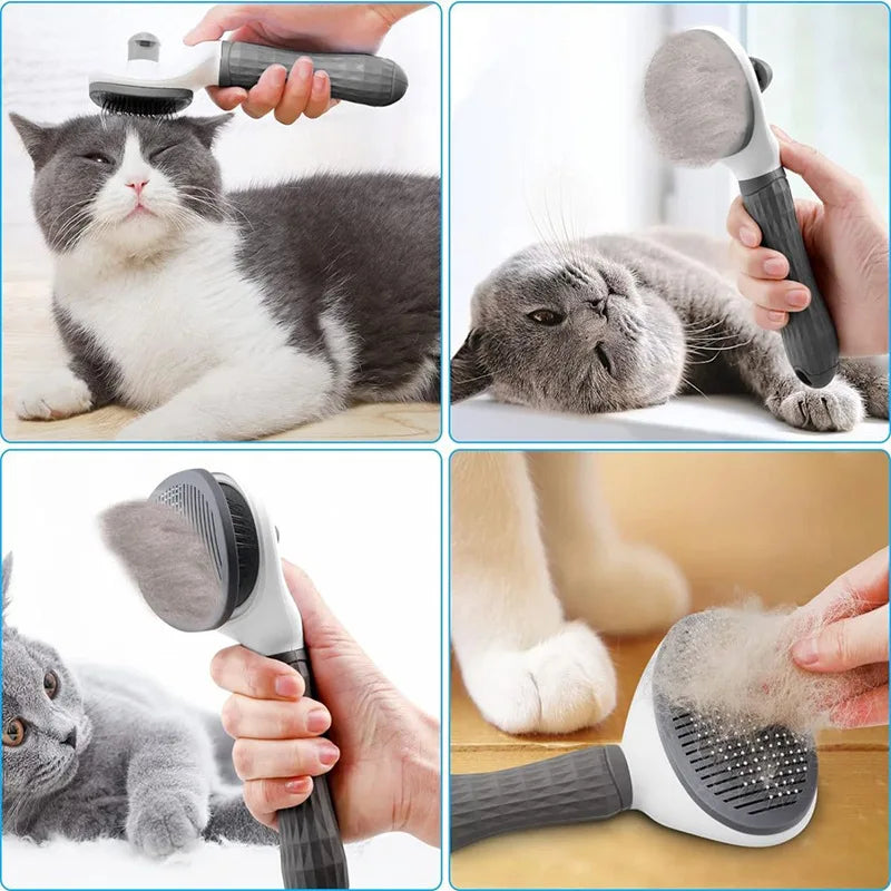 Dog Cat Self-Cleaning Grooming Brush Durable Pet Hair Remover Comb Anti-Slip Dematting Tool Pet Accessories