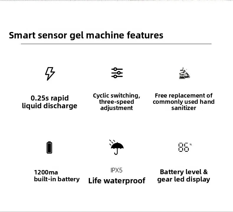 Automatic Sensor Dispenser Hand Sanitizer Dispenser Kitchen Soap Dispenser Wall-mounted Hand Sanitizer Soap Feeder