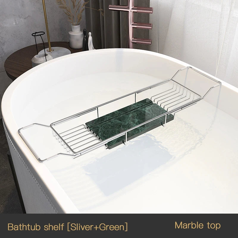 Bathtub shelf retractable multi-function, bathroom bath shelf, stainless steel mobile phone non-slip storage bracket