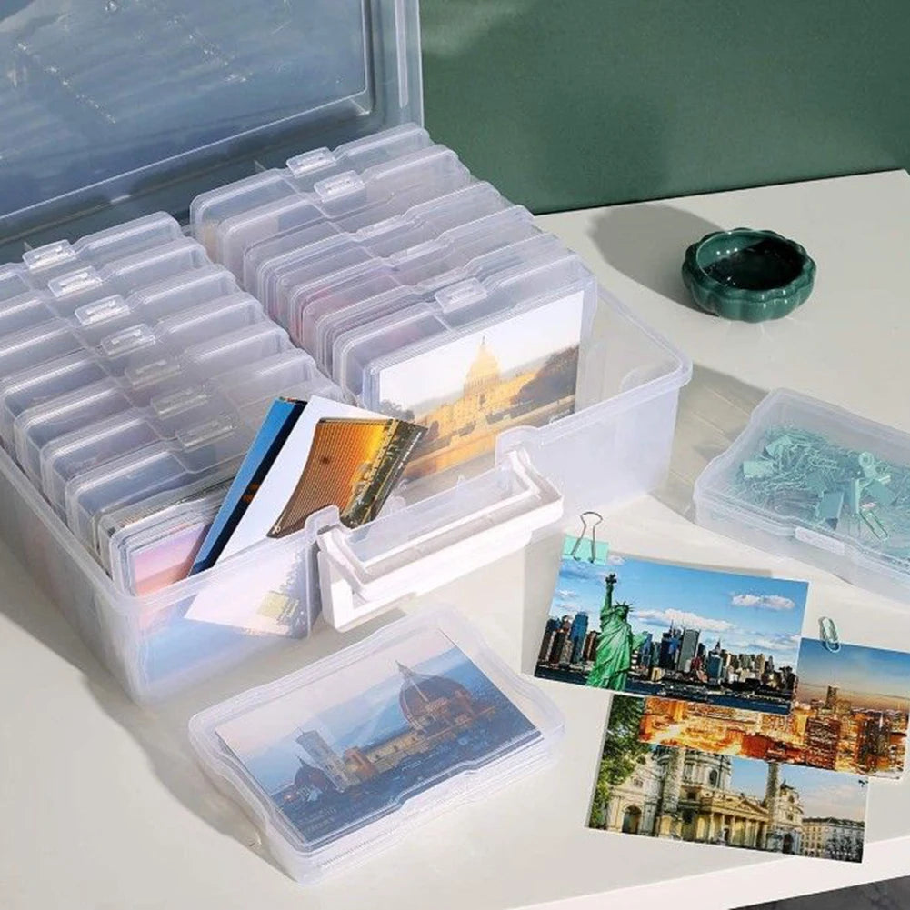 Photo Storage Box Photograph Pictures Album Organisers Craft Container For Jewelry Tools Screws Storage Boxes 4x6inch