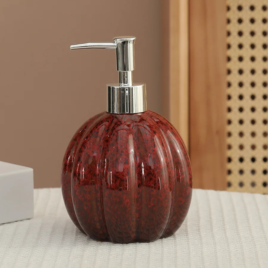 soap dispenser Pumpkin ceramic hand sanitizer bottle shampoo and shower gel press and dispense bottle     decoration   dispenser