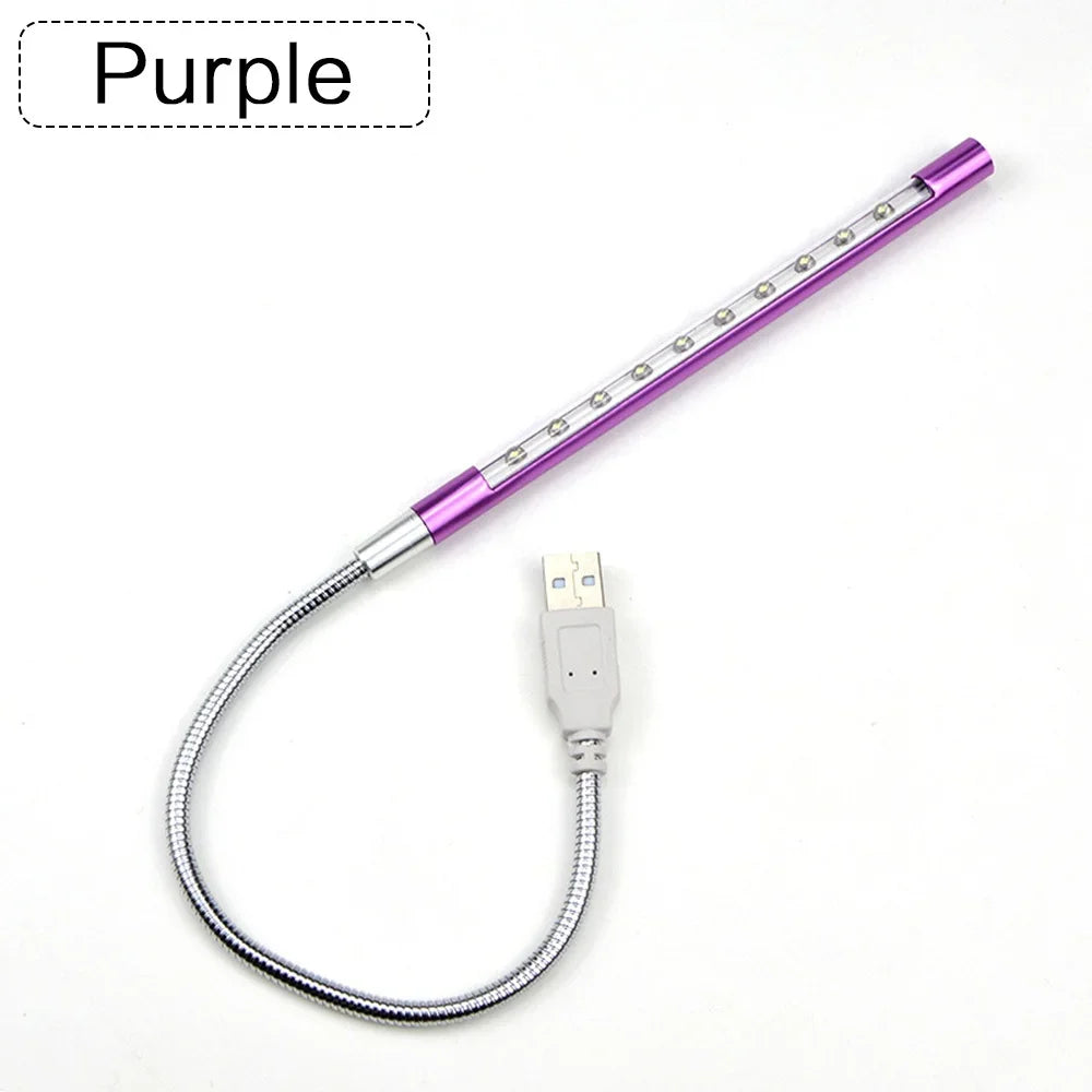 USB LED Reading Light Flexible Book Light 10 LED Mini Lamp for Laptop Notebook PC Computer Study Desk Bedroom Night Light