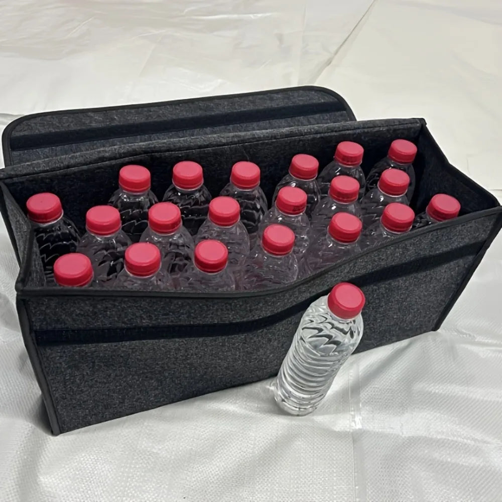Car Storage Box, Portable, Foldable Car Trunk Organizer, Felt Cloth Storage Box, Car Interior Tidying Container, Car Organizer