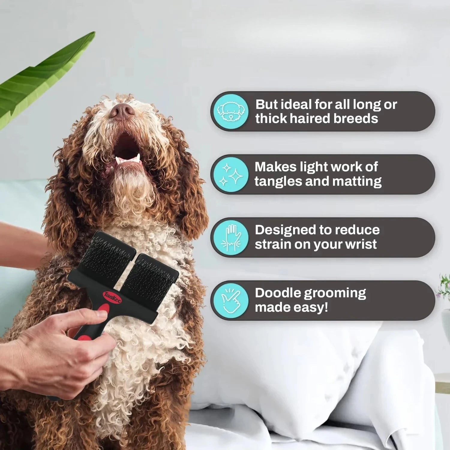 1pc Double Sided Pet Brush Dog Cat Hair Fur Bristle Grooming Shedding Cleaning Massage Comb Styling Tool Brush Comb Pet Supplies