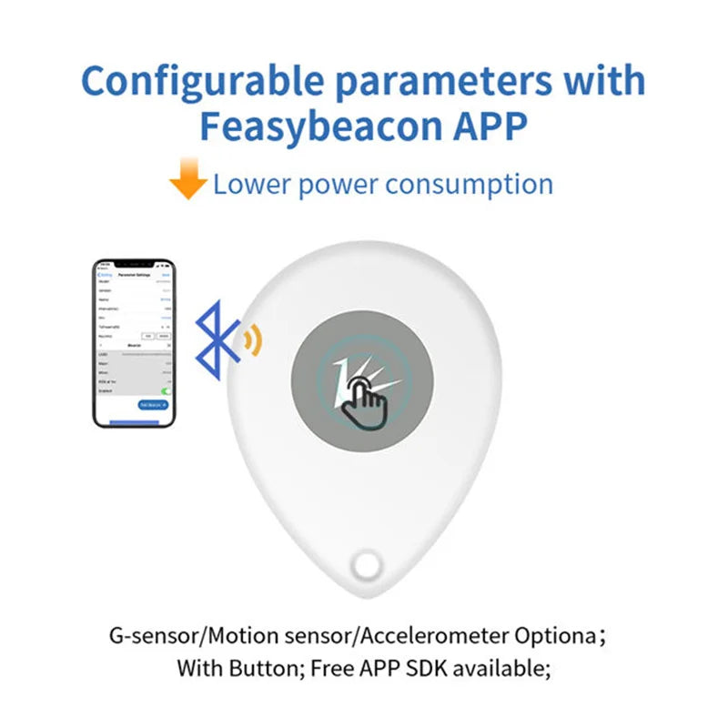 Bluetooth Broadcast Low Energy Waterproof IP67 Tracking Eddystone iBeacon Tags Long Battery Life IoT Tracker BT5.1 BLE Beacon