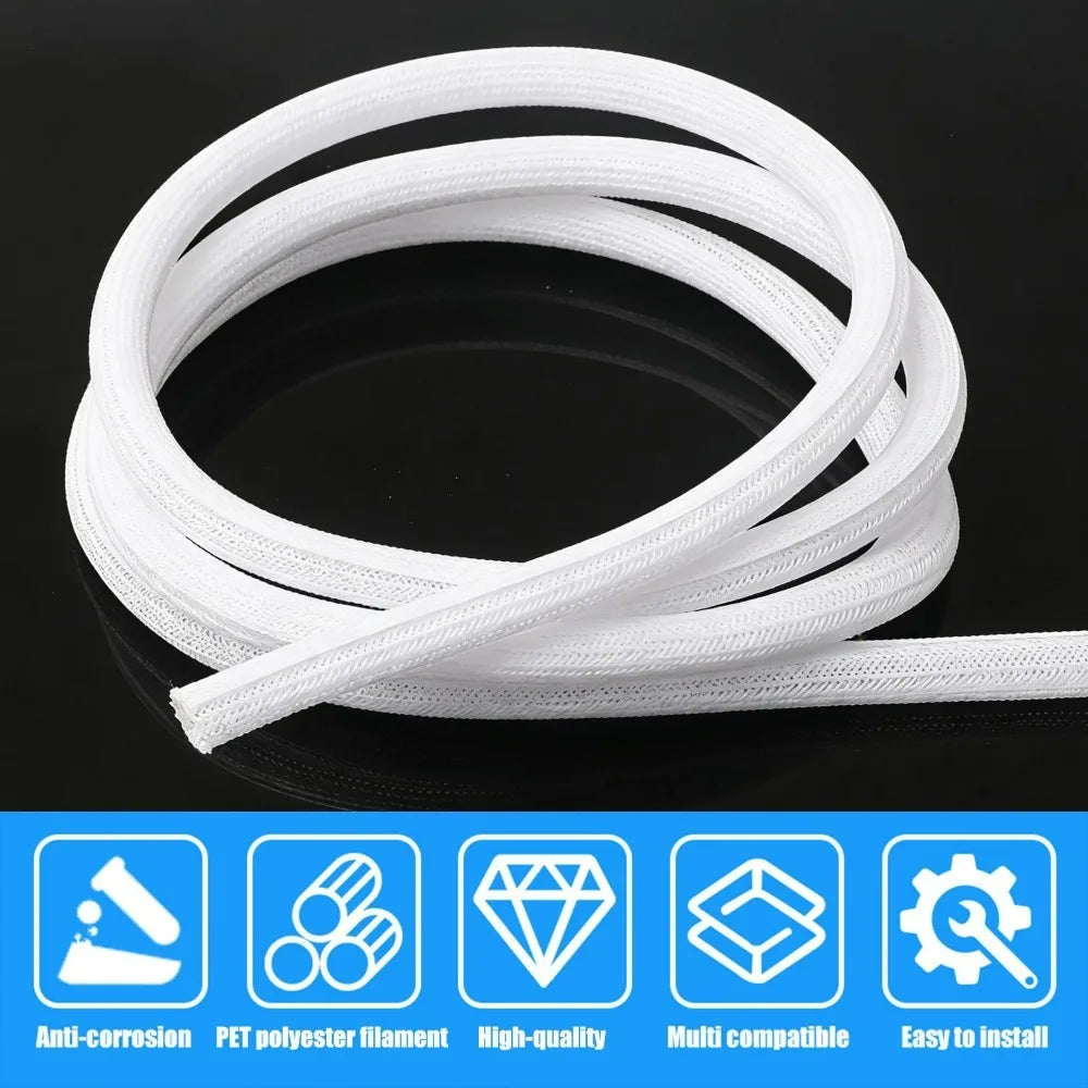 1-2m Cable Sleeve Organizer Under Desk Cord Management Home Office Power Cord Audio Video Line Organizers Computer Wire Cover
