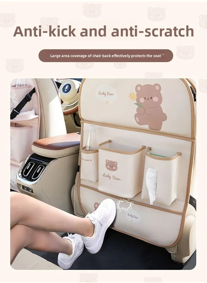 Car Seat Back Organizer - Rear Hanging Storage Bag, Backseat Table Tray, Vehicle Mounted Desk Board
