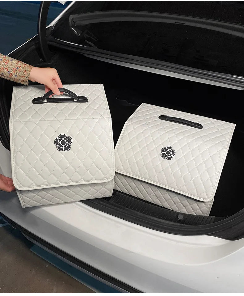 Car Trunk Organizer Durable Foldable Storage Box with Easy-Clean Compartments Versatile Interior Accessories for Car Organizati