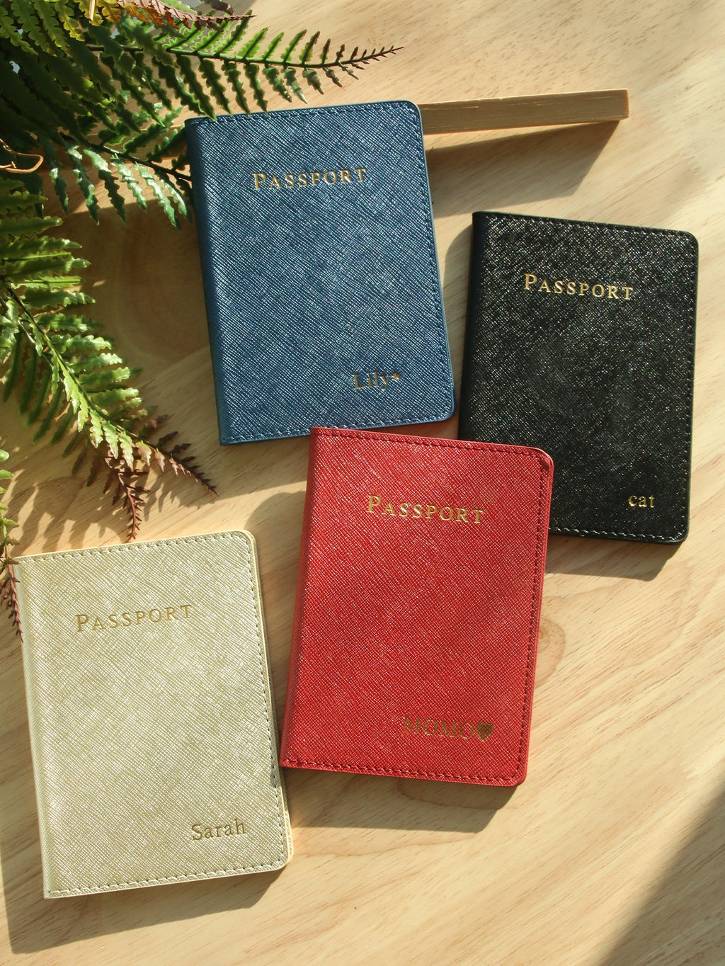 Personalized Passport Holder Customized Hot Stamping Name Passport Customize Letters Cover Passport Holder Travel Wallet