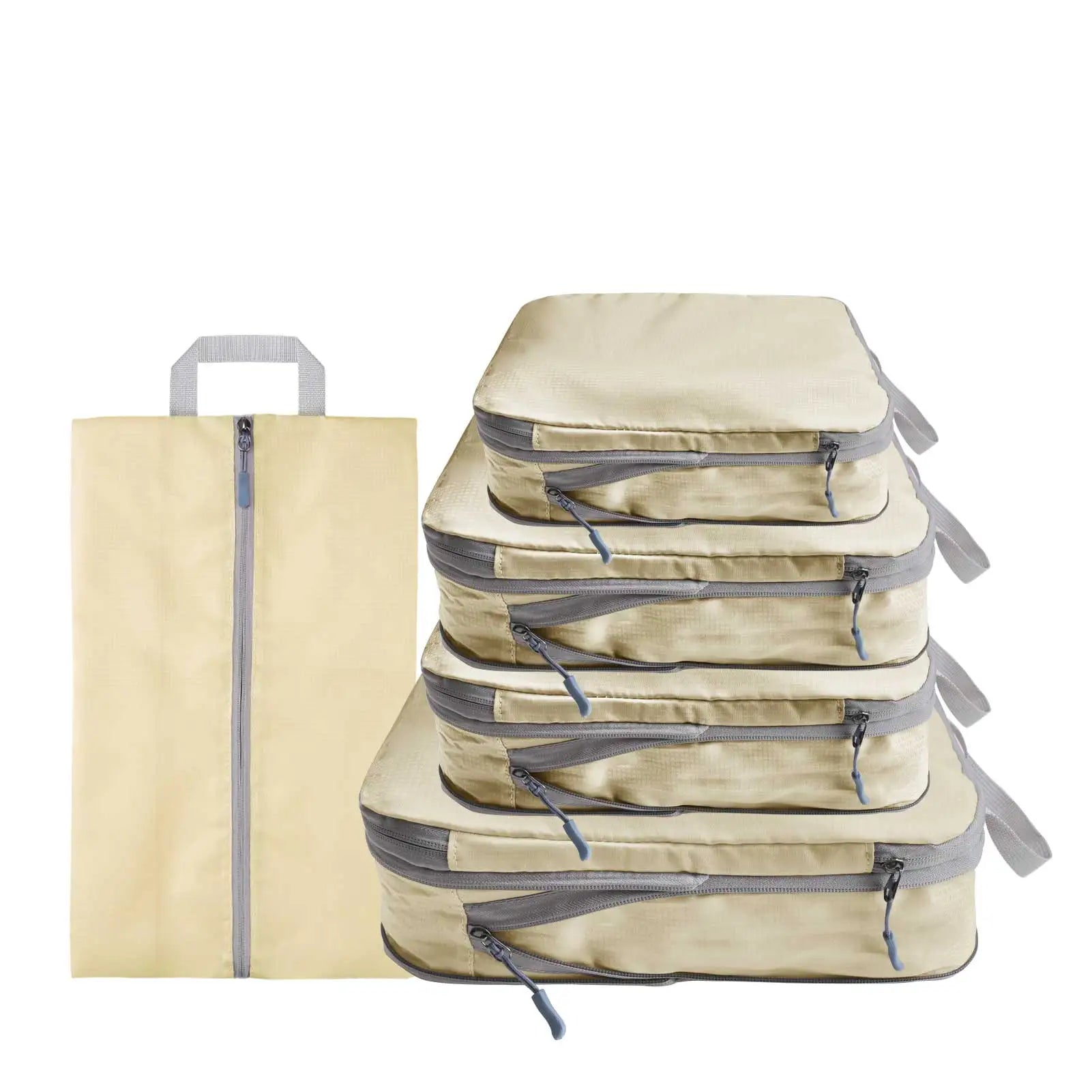 5 Set/6 Set Compressible Packing Cubes Travel Storage Bag Portable Large Capacity Waterproof Suitcase Handbag Luggage Organizer
