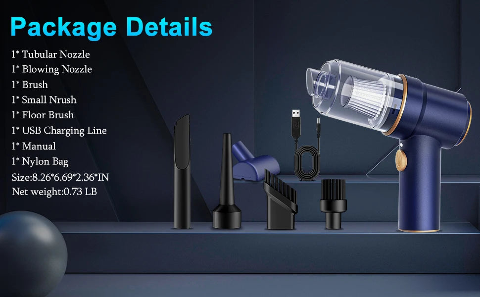 90000PA Car Vacuum Cleaner Mini Hand held Portable Wireless Cleaner for Home Appliance Powerful Cleaning Machine Car Cleaner
