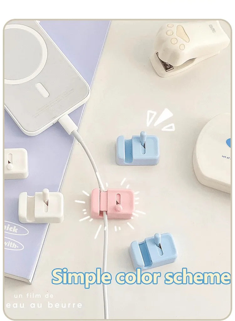 Desktop Cable Organizer – For Phone Chargers, Data Cables; Wire Management, Routing, Securing, Storage & Bundling Clips
