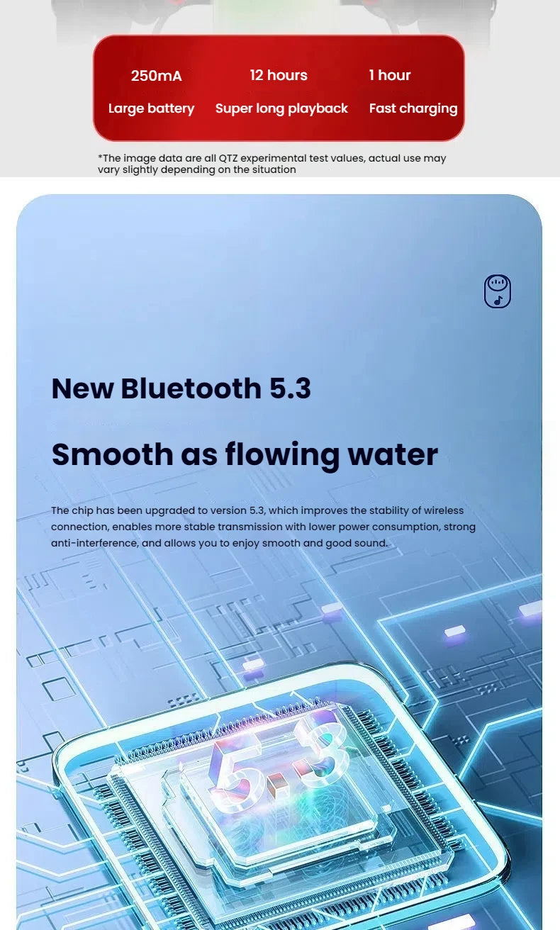 Wireless Bluetooth 5.3 Earbuds IPX7 Waterproof In-Ear Headphones with Noise Cancelling Mic for Sports Running Gym Fitness