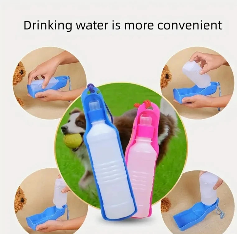 Portable Pet Water Bottle Dispenser 350ml/500ml - Leakproof Outdoors Travel Drink Cup with Dispenser for Dogs, Cats, and Rabbits