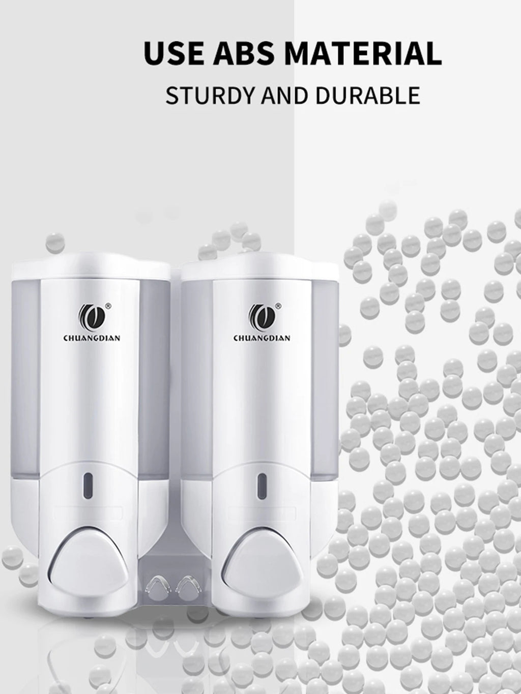 Soap Dispenser Bathroom Wall Mount Shampoo and Conditioner Dispenser Kitchen Sink Dish Soap Dispenser Hand Body Wash Container