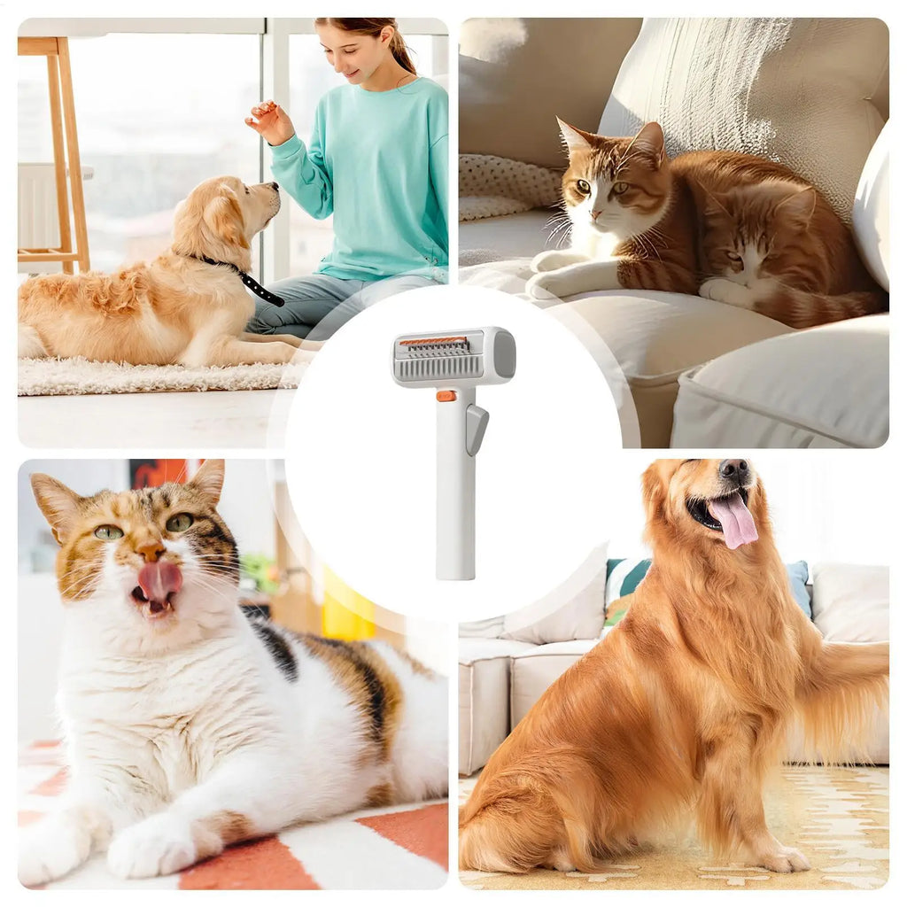 Professional Hair Remover Pet Grooming Comb, Dog Shedding Brush Self-Detangling for Cats Puppy Horse Doodle Bathing Washing