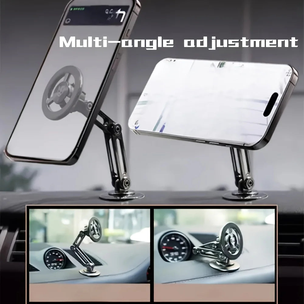 1 Universal Car Phone Holder, Magnetic Wall Mount, Rotating Design, Waterproof PC Material, Compatible with All Smartphones.
