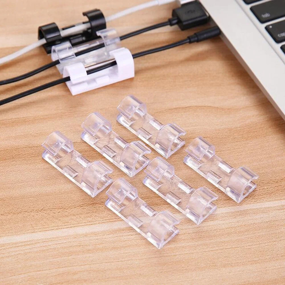 Cable Clip Organizer Drop Wire Holder Cord Management Self-Adhesive Cable Manager Fixed Clamp Wire Winder For Home Office School