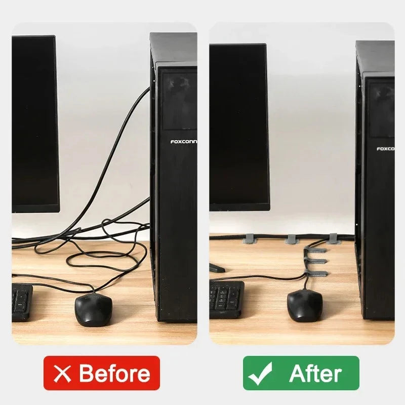 10pcs Reusable Cable Organizer Desk Wire Cable Tie Organizer Self Adhesive Cord Rope Holders Cord Protection Straps