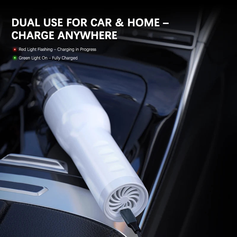 Mini Wireless Car Cleaning Car Vacuum Cleaner Rechargeable Powerful Suction Handheld Vacuum Powerful Cleaner Ultra-Compact