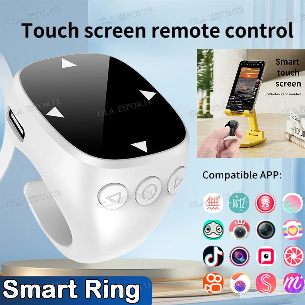 New Bluetooth Remote Control Touch Screen Page Turner Camera Video Recording Music Control For iPad iPhone Remote Scrolling Ring