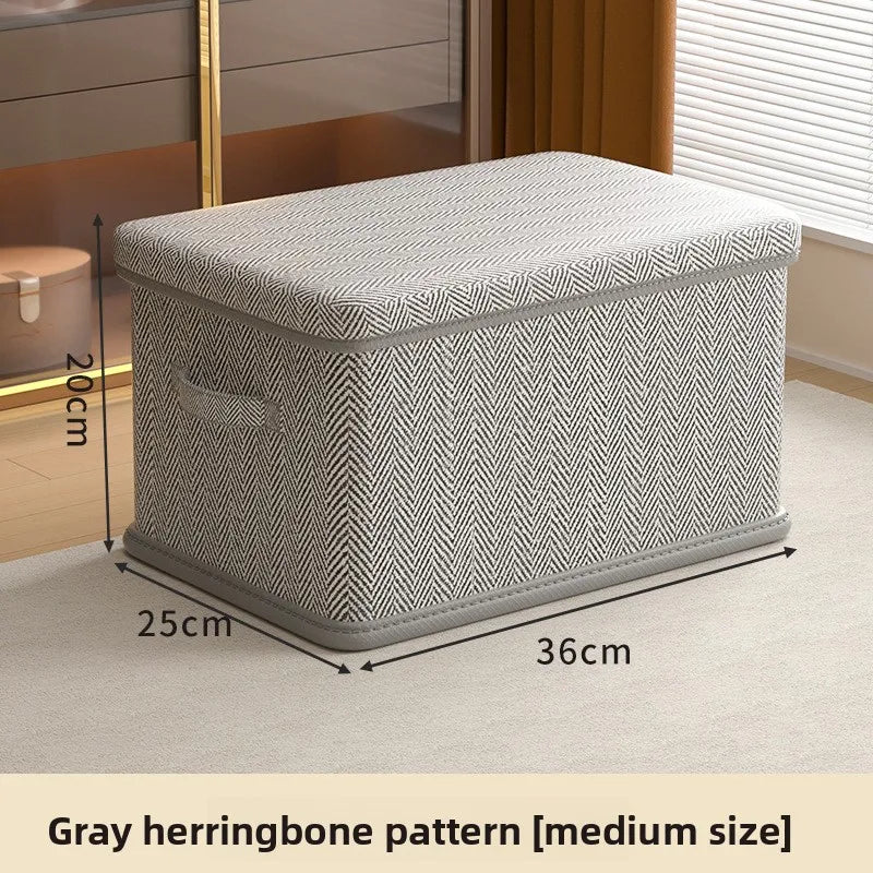 Clothes Storage Box Household Large-capacity Wardrobe Snacks Toys Layered Finishing Artifact Folding Storage Box Basket with Lid