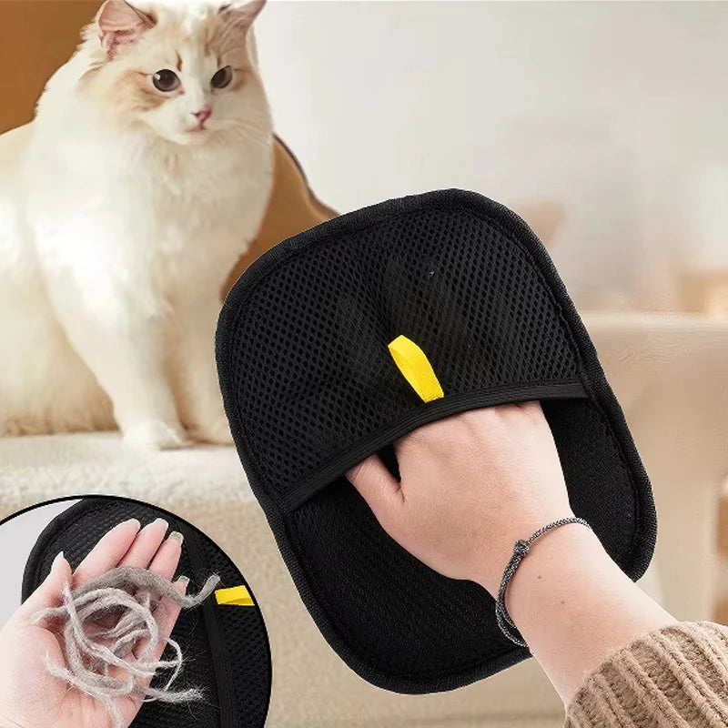 Pet Grooming Gloves Pet Hair Remover Static Dedusting Brush Removing Dog Cat Hair From Sofa Carpet Clothes Gloves Dog Supplies