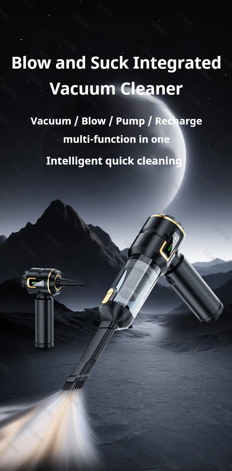 Mini Car Vacuum Cleaner Strong Scution Cordless 998000PA Powerful Wireless Car Cleaner HandHeld Portable Vacuum Cleaner for Car