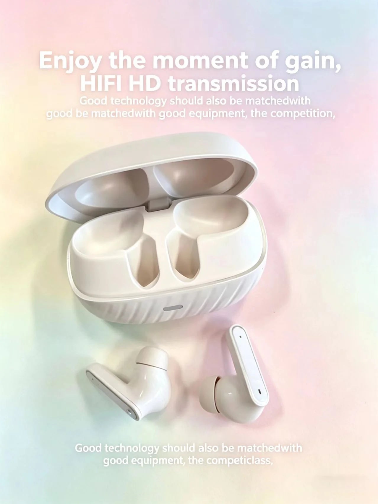  TWS Bluetooth 5.4 Earbuds ANC HiFi Stereo, 3-4h Single/8-10h Total, Ultra Light Comfort Fit