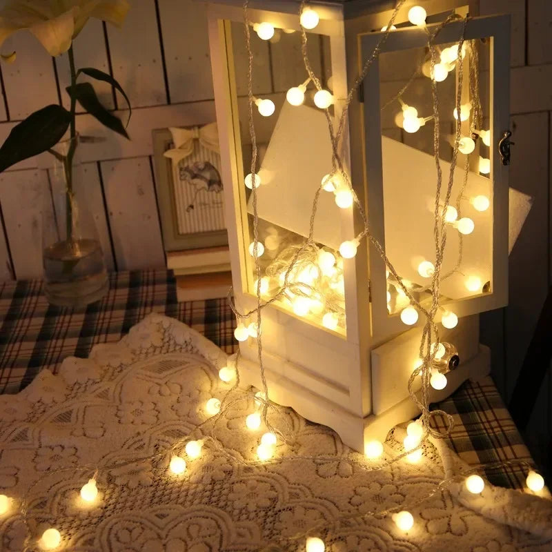 USB/Battery Power LED String Lights Globe String Lights Outdoor Waterproof Lamp Garden Wedding Ball Fairy Lights Christmas Decor