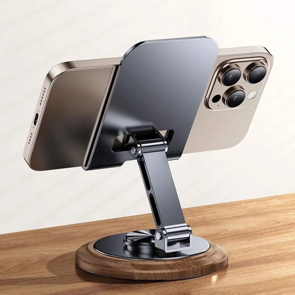 360° Rotatable Walnut Wood Phone Stand- Stylish & Versatile Desk Accessory Mobile Phone Holders & Stands