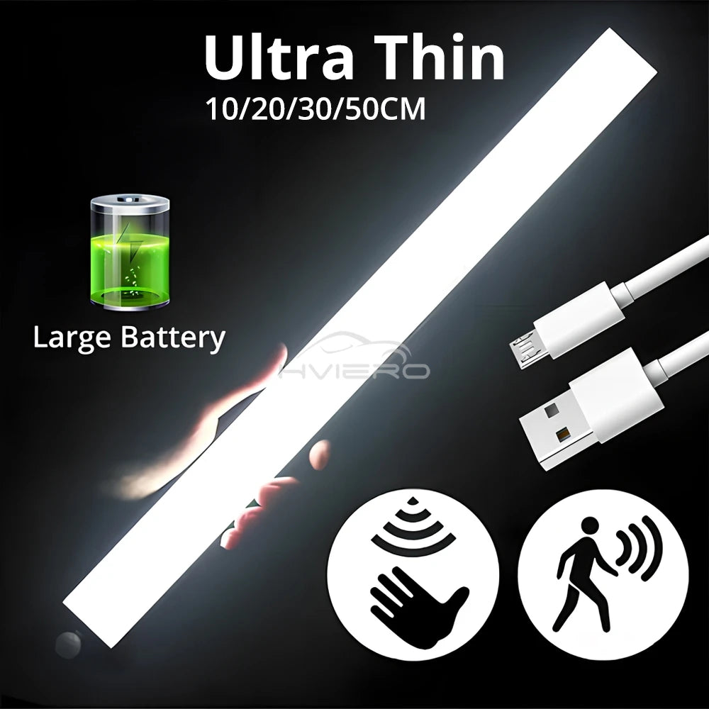 Motion Sensor LED Lamp Night Lights Wireless USB Rechargeable Magnetic For Kitchen Wardrobe Room Closet Aisle Tube Detector Bulb