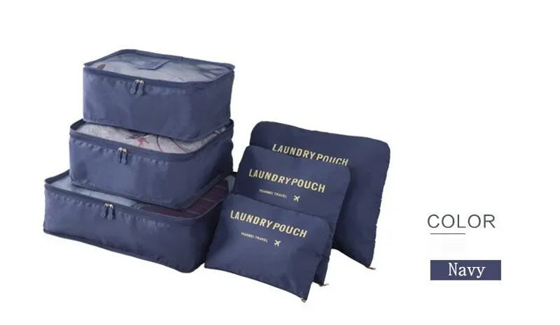 6 PCS Travel Storage Bag Multifunction Packing Cube Bag Travel Kit Set for Women Clothes Tidy Organizer Wardrobe Suitcase Pouch