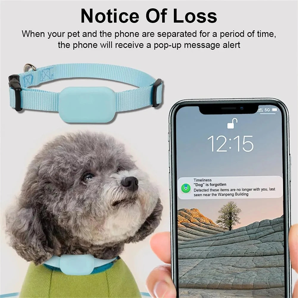 Pet Bluetooth GPS Tracker Adjustable Collar Dog Cats Locator Waterproof Anti Lost Dogs Real-time Tracking Device for iOS/Android