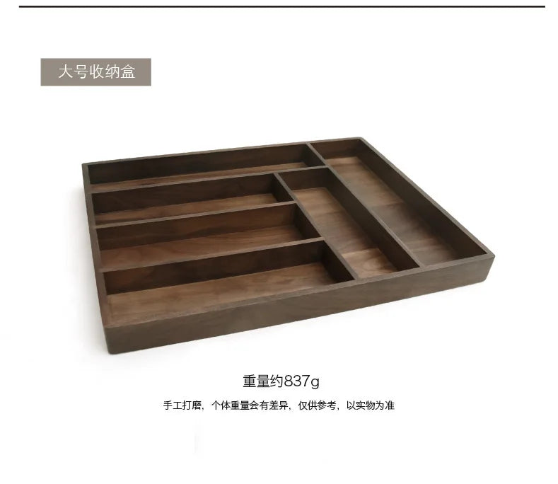 Large Storage Box Drawer Cutlery Food Jewelry Box Wooden Kitchen Cutlery Storage Box