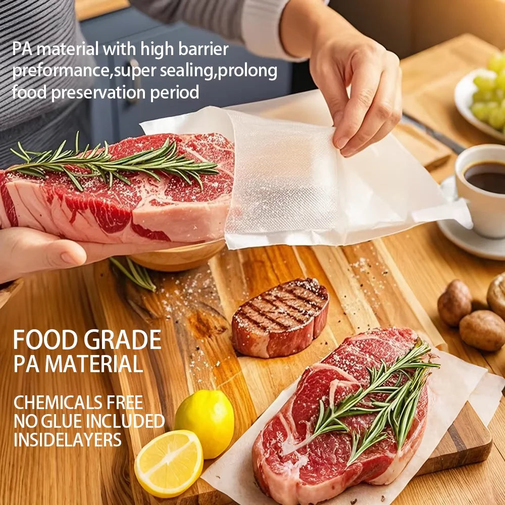 500CM Food Vacuum Sealer Bags Household Vacuum Sealing Machine Storage Roll Bag Travel Refrigerator Food Preservation Pack Bag