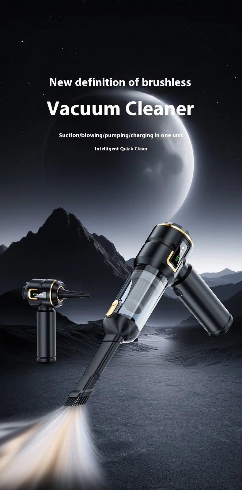 Mini Car Vacuum Cleaner Strong Scution Cordless 998000PA Powerful Wireless Car Cleaner HandHeld Portable Vacuum Cleaner for Car